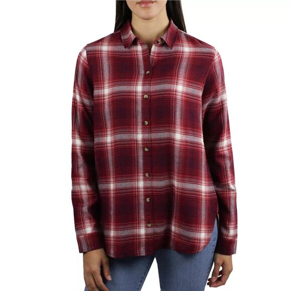 2/$30 Jachs Girlfriend New York Flannel Plaid Button-Down Shirt Red #A0293 TRB2 - Picture 1 of 11